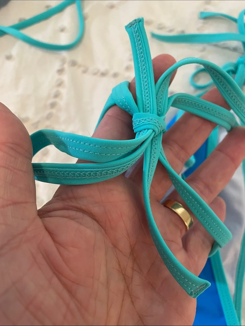 Suvimiga Blue & Teal Triangle Bikini Set nwt xs